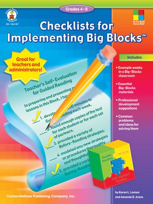 cover image of Checklists for Implementing Big Blocks<sup>TM</sup>, Grades 4 - 8